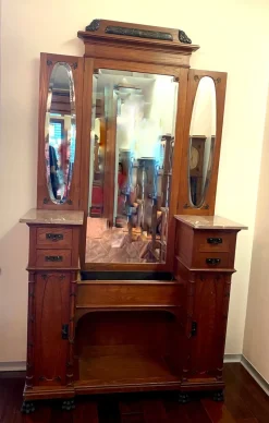 Hot Pamono Art Deco Dressing Table with Mirror and Drawers, 1920s
