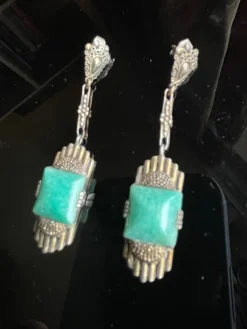 Pamono Art Deco Earrings by Theodor Fahrner, Germany, 1920s, Set of 2> Earrings