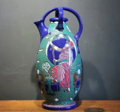 Hot Pamono Art Deco Egyptian Revival Style Ceramic Pitcher, 1930s