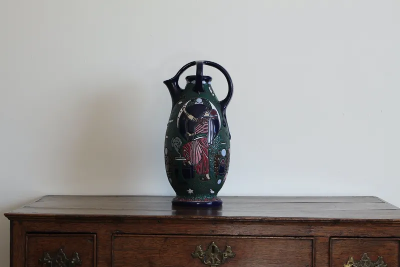 Hot Pamono Art Deco Egyptian Revival Style Ceramic Pitcher, 1930s