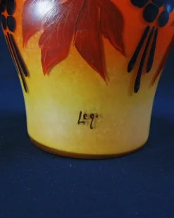Clearance Pamono Art Deco Enameled and Painted Glass Biscuit Bucket from Legras-Montjoye, 1920