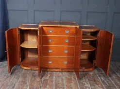 Best Pamono Art Deco English Figured Walnut Sideboard, 1930s