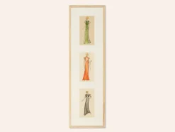 Pamono Art Deco Fashion Drawings IV, 1920s, Gouache on Paper, Framed, Set of 3> Art Deco