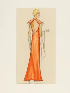 Pamono Art Deco Fashion Drawings IV, 1920s, Gouache on Paper, Framed, Set of 3><noscript><img width=