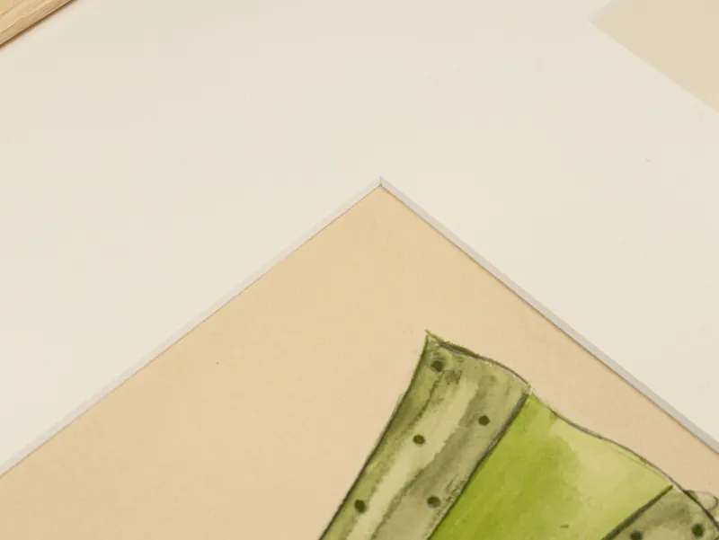 Pamono Art Deco Fashion Drawings IV, 1920s, Gouache on Paper, Framed, Set of 3> Art Deco