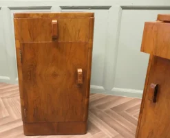 Online Pamono Art Deco Figured Walnut Bedside Cabinets, 1930s, Set of 2