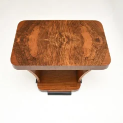 Pamono Art Deco Figured Walnut Occasional Side Table, 1920s><noscript><img width=