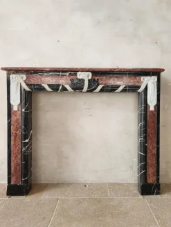 Clearance Pamono Art Deco Fireplace in Marble