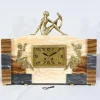 Pamono Art Deco Fireplace Set in Onyx and Bronze from A. Gapaillard, 1920> Fireplaces And Mantels