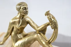 Pamono Art Deco Fireplace Set in Onyx and Bronze from A. Gapaillard, 1920><noscript><img width=