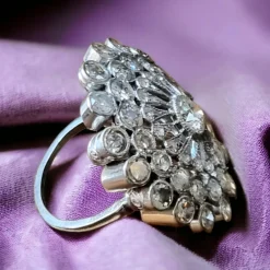 Outlet Pamono Art Deco Floral Diamond Ring, 1915