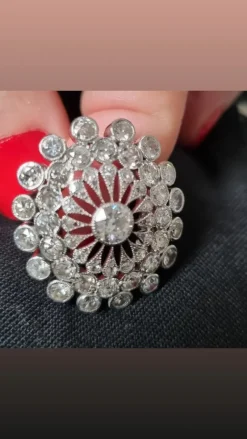 Outlet Pamono Art Deco Floral Diamond Ring, 1915