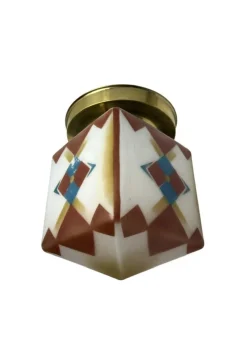 Discount Pamono Art Deco Flush Mount with Geometric Pattern, 1930s