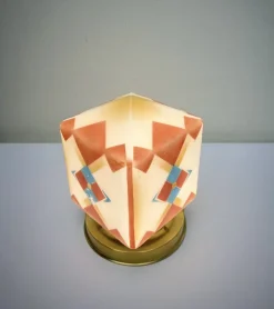 Discount Pamono Art Deco Flush Mount with Geometric Pattern, 1930s