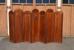 Pamono Art Deco Folding Screen with 7 Sculpted Panels, 1940s> Room Dividers & Screens
