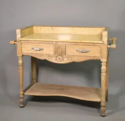Pamono Art Deco French Bleached Oak Washstand, 1920s><noscript><img width=