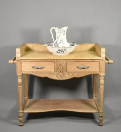 Pamono Art Deco French Bleached Oak Washstand, 1920s><noscript><img width=