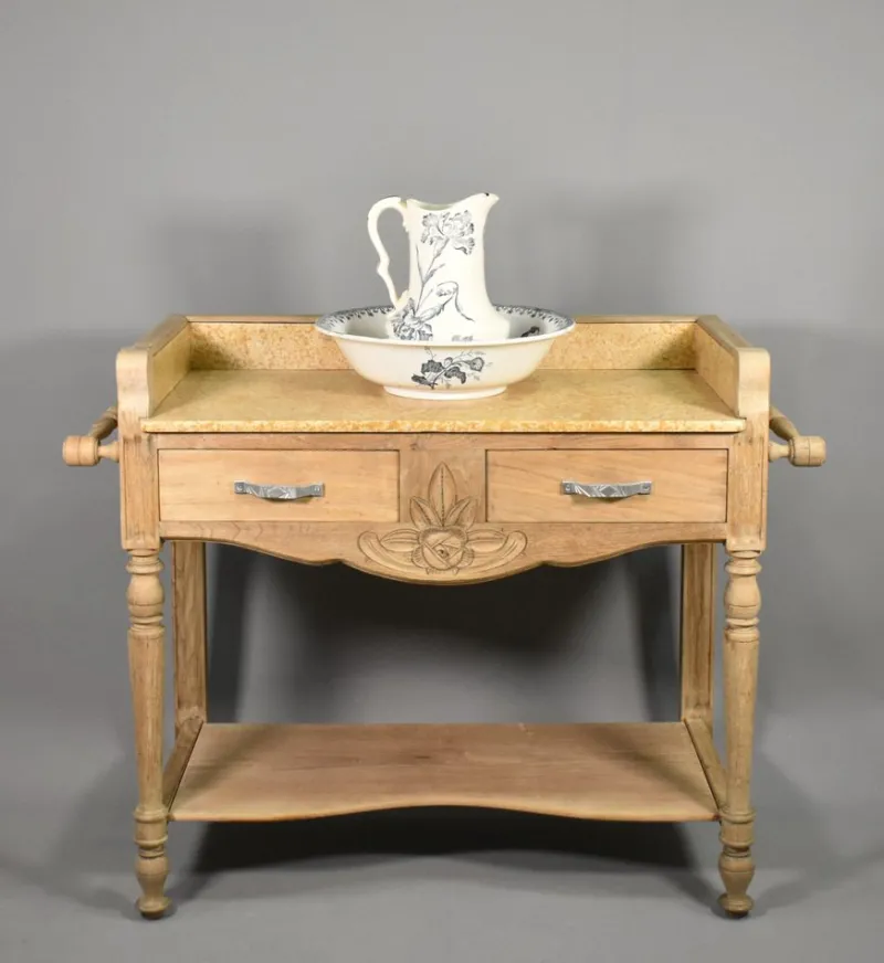 Pamono Art Deco French Bleached Oak Washstand, 1920s> Dressing Tables