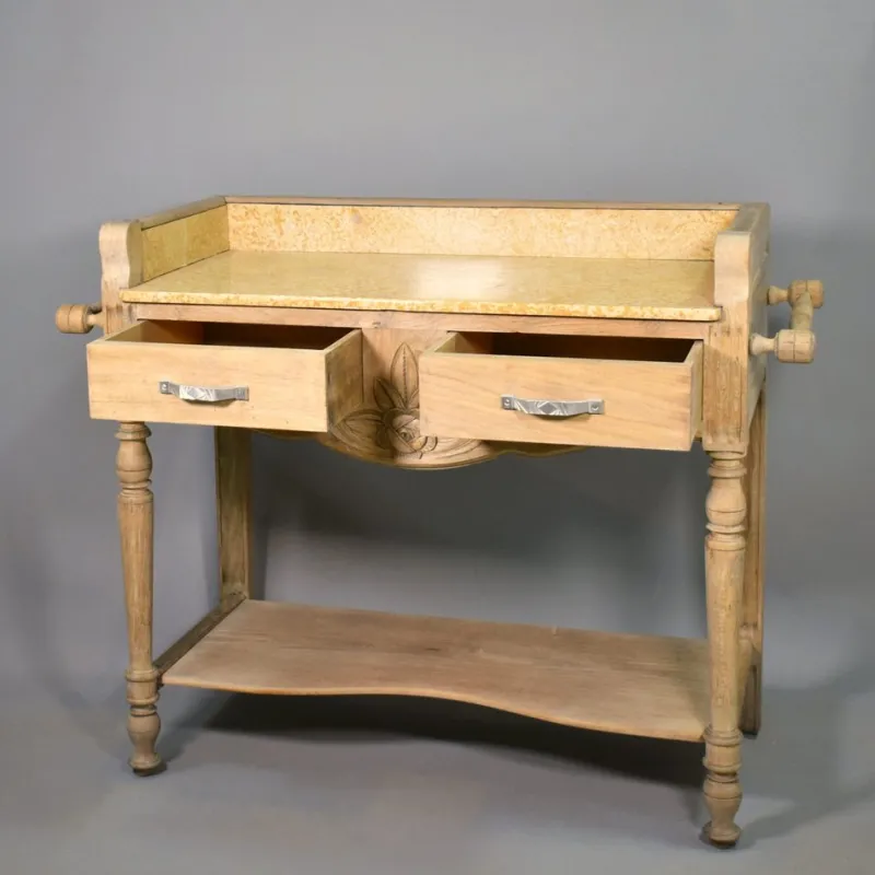 Pamono Art Deco French Bleached Oak Washstand, 1920s> Dressing Tables