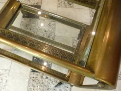 Pamono Art Deco French Brass and Glass Bar Cart><noscript><img width=