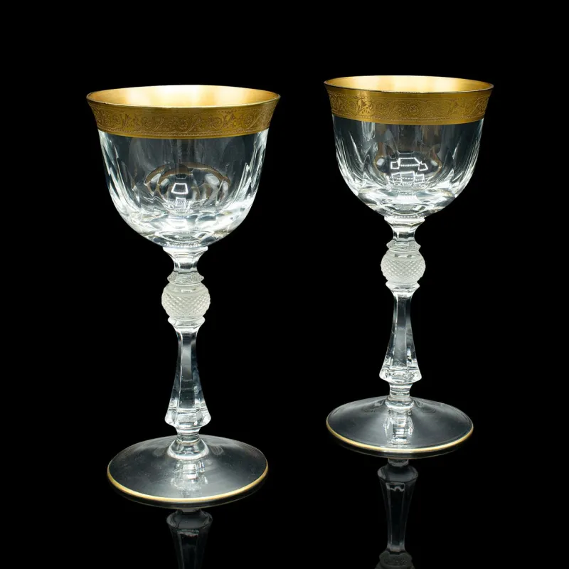 Pamono Art Deco French Celebratory Port Glasses, 1920s, Set of 2> Glassware