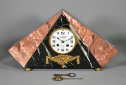 Pamono Art Deco French Clock Set by Comptoir General, M Schnerb, Paris, 1920s, Set of 3><noscript><img width=