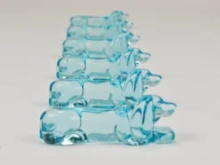 Online Pamono Art Deco French Dachshund Basset Hound Knife Rests in Light Blue Glass, 1930s, Set of 6