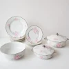 Hot Pamono Art Deco French Limoges Porcelain Dishes, 1930s, Set of 15
