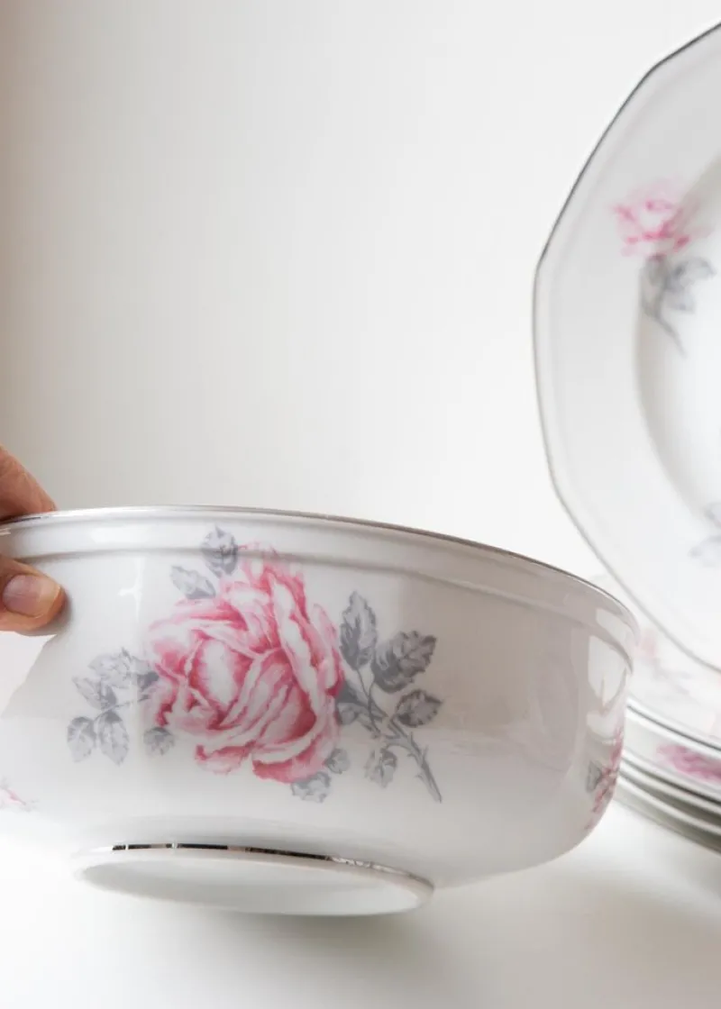 Hot Pamono Art Deco French Limoges Porcelain Dishes, 1930s, Set of 15