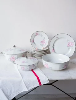 Hot Pamono Art Deco French Limoges Porcelain Dishes, 1930s, Set of 15