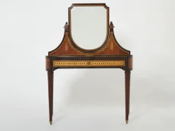 Pamono Art Deco French Marquetry Vanity attributed to Maurice Dufrene, 1920s> Console Tables
