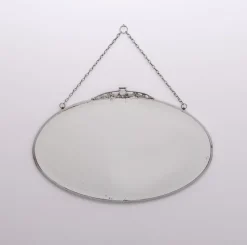Pamono Art Deco French Oval Shaped Mirror, 1930s> Mirrors