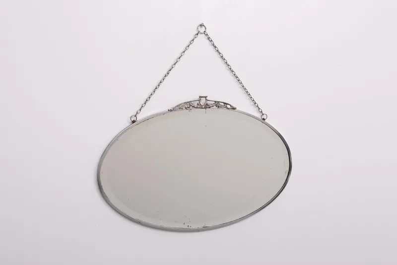 Pamono Art Deco French Oval Shaped Mirror, 1930s> Mirrors
