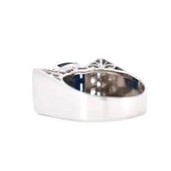 Hot Pamono Art Deco French Tank Ring in Gold, Sapphire and Diamonds, 1920s