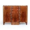 Pamono Art Deco French Walnut Sideboard with Marble Top, 1930s> Sideboards & Buffets