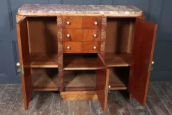 Pamono Art Deco French Walnut Sideboard with Marble Top, 1930s><noscript><img width=