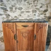 Pamono Art Deco French Walnut Sideboard with Marble Top, 1920s> Sideboards & Buffets