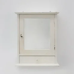 Pamono Art Deco French White Oak Mirrored Medicine Cabinet, 1920s> Shelves & Wall Units