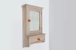 Pamono Art Deco French Wooden Medicine Cabinet with Mirror, 1920s><noscript><img width=