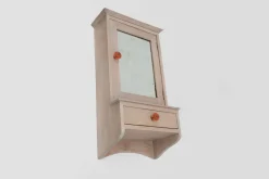 Pamono Art Deco French Wooden Medicine Cabinet with Mirror, 1920s><noscript><img width=