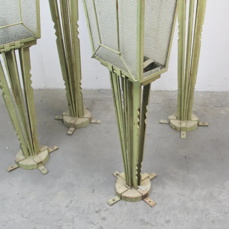 Online Pamono Art Deco Garden Lamp Game, 1930s, Set of 4