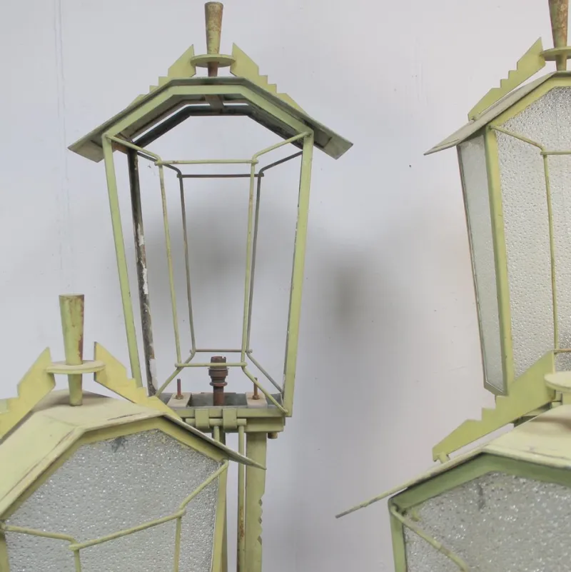 Online Pamono Art Deco Garden Lamp Game, 1930s, Set of 4