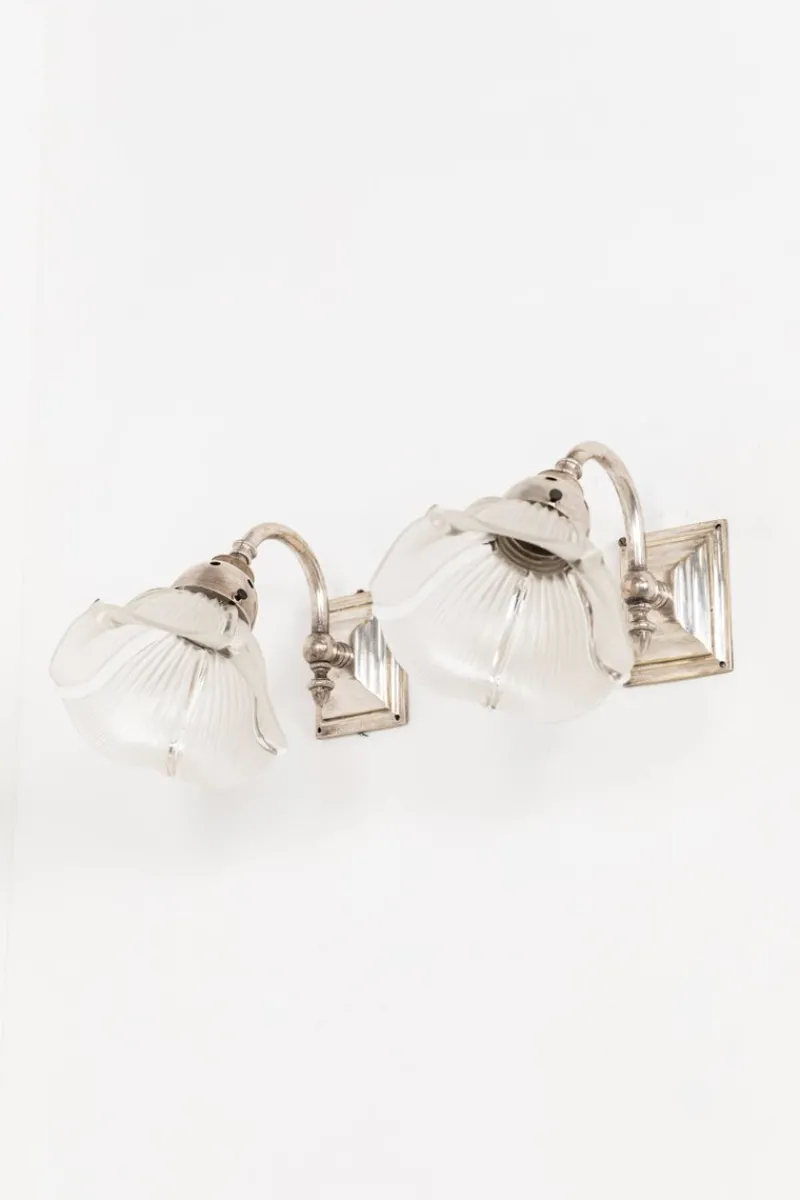 Pamono Art Deco GEC Silver Plated Wall Lamps, 1920s, Set of 2
