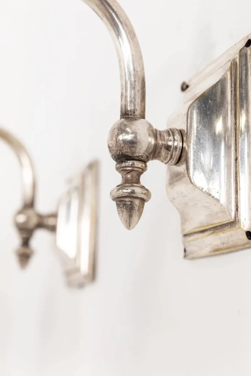 Pamono Art Deco GEC Silver Plated Wall Lamps, 1920s, Set of 2