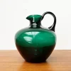 Pamono Art Deco German Green Glass Jug by Prof. Bruno Mauder for Zwiesel Theresienthal, 1930s> Glassware