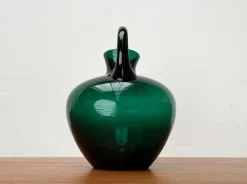 Pamono Art Deco German Green Glass Jug by Prof. Bruno Mauder for Zwiesel Theresienthal, 1930s><noscript><img width=
