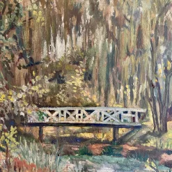 Pamono Art Deco German Landscape Painting, 1920s, Oil on Wood, Framed><noscript><img width=