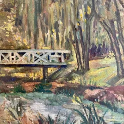 Pamono Art Deco German Landscape Painting, 1920s, Oil on Wood, Framed><noscript><img width=
