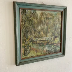 Pamono Art Deco German Landscape Painting, 1920s, Oil on Wood, Framed><noscript><img width=