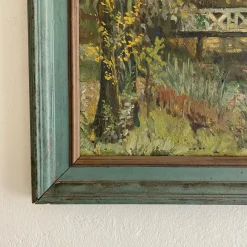 Pamono Art Deco German Landscape Painting, 1920s, Oil on Wood, Framed><noscript><img width=